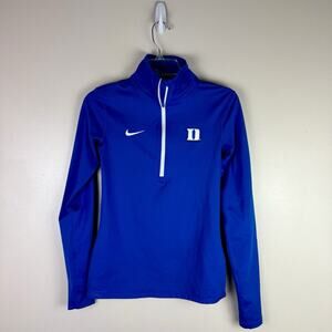 Nike Top Duke Womens Medium Blue Dri-Fit 1/4 Zip Stretch Athletic Casual Running